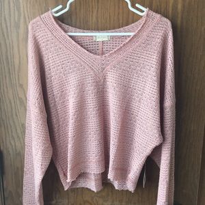 Blush Cropped, Lightweight Sweater